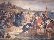 Charles west cope RA The Embarkation of the Pilgrim Fathers for New England 1620 painting